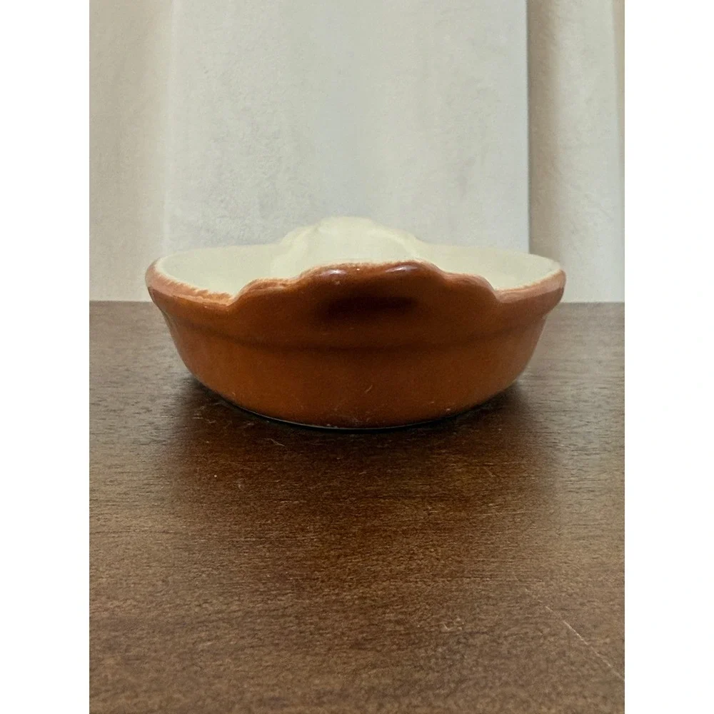 VTG SetTHREE Burden USA Oval Brown Stoneware Au Gratin 8 1/4